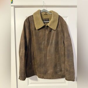 Cherokee Brown Jacket with Shearling Collar